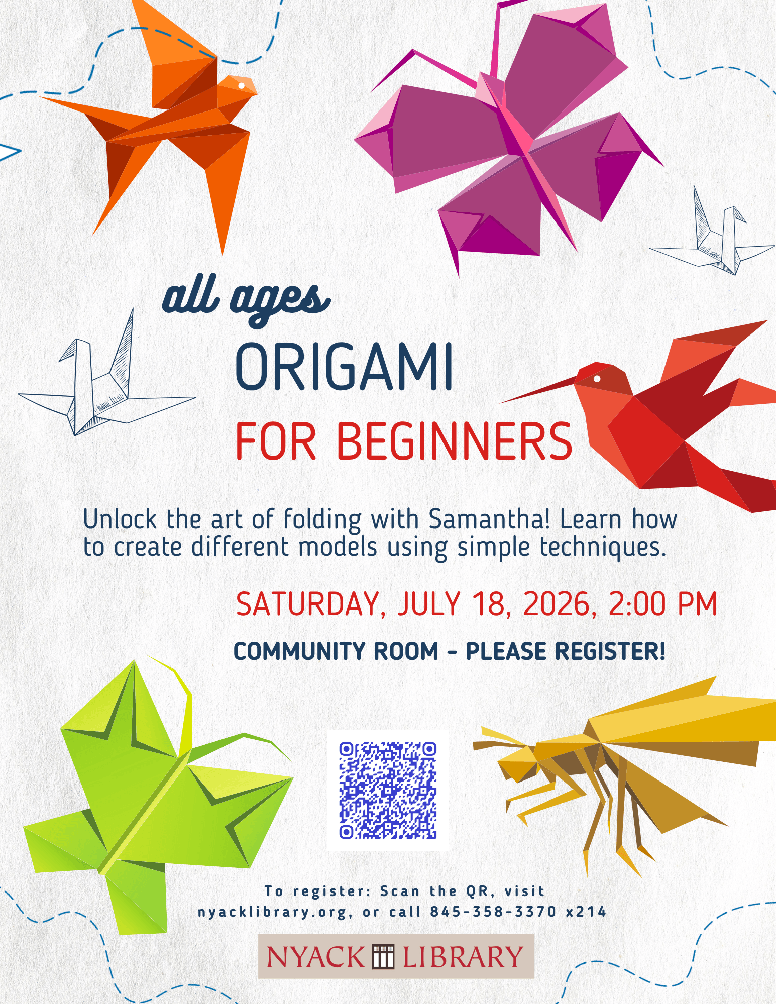 A Nyack origami workshop welcomes folders of every age