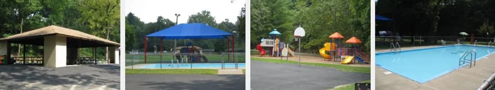 Pavilions, playground and recreation areas at Charles S. Eccher Park