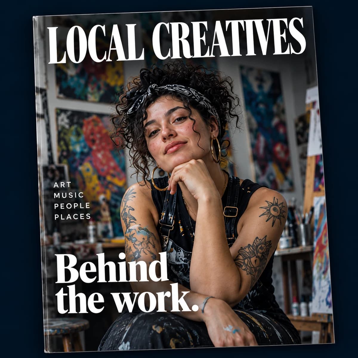 Illustrated editorial cover: Local Creatives, Behind the work