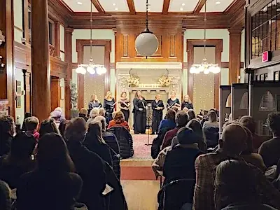 Audience gathered for a concert in Nyack Library