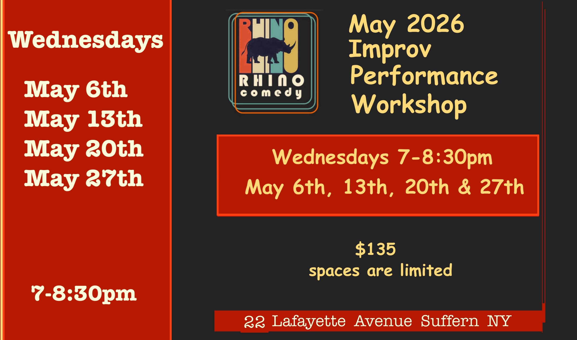 May 2026 Improv Performance Workshop